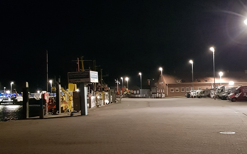 LED-Beleuchtung am Norderneyer Hafen