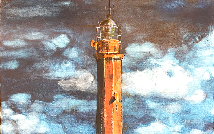 Der Norderneyer Leuchtturm im Winterhimmel