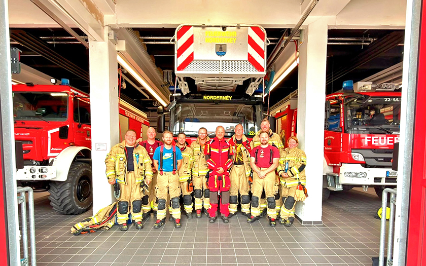 Feuerwehr trainiert Absturzsicherung